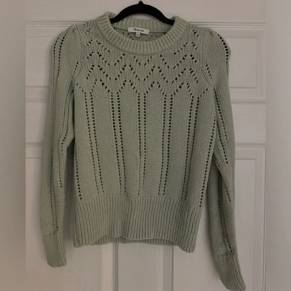 Madewell Pointelle Puff Sleeve Sweater S - Picture 3 of 6